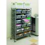 Seville Classics Commerical Grade NSF-Certified Bin Rack Storage Steel Wire Shelving System - 16 Bins - Gray