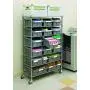 Seville Classics Commerical Grade NSF-Certified Bin Rack Storage Steel Wire Shelving System - 16 Bins - Gray