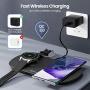 Newdery 2 in 1 Wireless Charger Stand, Wireless Charger for Galaxy Watch3, Active1/2, Galaxy Buds+, Qi Cableless Fast Charging Station for Samsung S21/Note20, iPhone12/12Pro