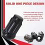 Wheel Accessories Parts Set of 20 1.38in Long Car Small Diameter Lug Nut Closed End Bulge Acorn 6 Spline with Key (1/2 UNF, Black)