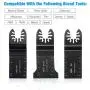 Powerextra 50 PACK Bi-Metal Wood/Metal Oscillating Saw Blades Universal Quick Release Multitool Tool Blade Japan Tooth for Bosch, Craftsman, DeWalt, Dremel, FEIN, Ridgid, TCH, Makita, Milwaukee