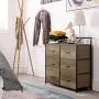 HOMECHO Fabric Dresser with 6 Drawers, Wide Chest of Drawers with Wood Top, Sturdy Metal Frame, Furniture Storage Tower for Bedroom, Closets, Hallway, Entryway, Rustic Brown HOMECHO Fabric Dresser with 6 Drawers, Wide Chest of Drawers with Wood Top, Sturdy Metal Frame, Furniture Storage Tower for Bedroom, Closets, Hallway, Entryway, Rustic Brown