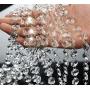 16.5 Feet Clear Crystal Beads Clear Chandelier Bead Lamp Chain for Christmas Wedding Party Tree Garlands Decoration, DIY Jewelry Making,and Other DIY Craft Projects