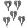 JGFinds Large Angel Wings Charm Pendants - 5 Pack of Silver Toned DIY Jewelry Making Supplies