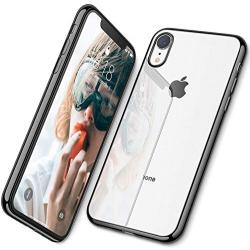 DTTO iPhone XR Case, Slim Fit Case Soft TPU Clear Cover with Metal Luster Edge for Apple iPhone XR 6.1 Inch- Black