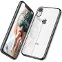 DTTO iPhone XR Case, Slim Fit Case Soft TPU Clear Cover with Metal Luster Edge for Apple iPhone XR 6.1 Inch- Black