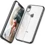 DTTO iPhone XR Case, Slim Fit Case Soft TPU Clear Cover with Metal Luster Edge for Apple iPhone XR 6.1 Inch- Black
