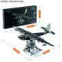 Model Airplane Kit with Tool kit- DIY Scale Model - 3D Model kit Heavenly Hercules - Moving Wind-Up Airplane Model | 3D Puzzle for Adults - Metal DIY Kit | Metal Model Collectible | DIY Construction