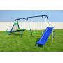 Sportspower Mountain View Metal Swing, Slide and Trampoline Set