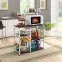 Mr IRONSTONE Kitchen Bakers Rack Utility Storage Shelf 35.5'' Microwave Stand 3-Tier+4-Tier Shelf for Spice Rack Organizer Workstation(Dark Brown) Mr IRONSTONE Kitchen Bakers Rack Utility Storage Shelf 35.5'' Microwave Stand 3-Tier+4-Tier Shelf for Spice Rack Organizer Workstation(Dark Brown)