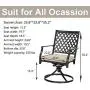 Top Space Outdoor Swivel Chairs Patio Rocker Lounge Chair Metal Bistro Set Club Arm Chair Dining Furniture for Garden Backyard (Set of 2, Beige) Top Space Outdoor Swivel Chairs Patio Rocker Lounge Chair Metal Bistro Set Club Arm Chair Dining Furniture for Garden Backyard (Set of 2, Beige)