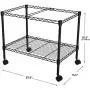Finnhomy Premium 1-Tier Metal Rolling File Cart for Letter Size and Legal Size Folder, Black