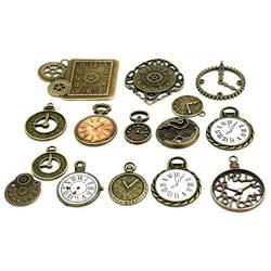 20pcs Mixed Antiqued Bronze Charms Clock Face Charm Pendant, DIY Crafts, Gears, Jewelry Making, Steampunk Pendants