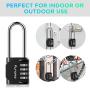 Puroma 2 Pack 2.6 Inch Long Shackle Combination Lock 4 Digit Outdoor Waterproof Padlock for School Gym Locker, Sports Locker, Fence, Gate, Toolbox, Case, Hasp Storage (Black)