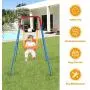 HONEY JOY Toddler Swing Set, Heavy Duty Metal A-Frame Swing Stand & High Back Baby Swing Seat with Safety Harness & Handrails, Indoor Outdoor Hanging Swing Set for Kids Boys Girls HONEY JOY Toddler Swing Set, Heavy Duty Metal A-Frame Swing Stand & High Back Baby Swing Seat with Safety Harness & Handrails, Indoor Outdoor Hanging Swing Set for Kids Boys Girls