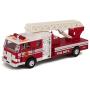 Master Toy Childrens Collectible Die-Cast Metal Pull-Back Action & Sound Fire Engine Truck with Ladder, Red
