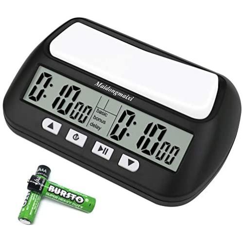 maidongmaixi Chess Clock, Digital Chess Timer & Game Timer, 3-in-1 Multipurpose Portable Professional Clock - AA Battery Included (black-M902)