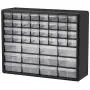 Akro-Mils 44 Drawer 10144, Plastic Parts Storage Hardware and Craft Cabinet, (20-Inch W x 6-Inch D x 16-Inch H), Black (1-Pack)