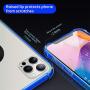ANSIWEE Designed for iPhone 12 Pro 6.1 Inch Case, Metal Ring Stand Work with Magnetic Car Phone Mount Case Drop Protection Colorful Bumper and Clear Hard Back Teal Cases for iPhone 12 5G (Blue Green)