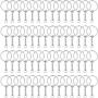 200PCS Key Ring with Chain, Metal Split Keychain Ring Parts for Organizing Home Car Office Keys and Accessories Organization, Silver