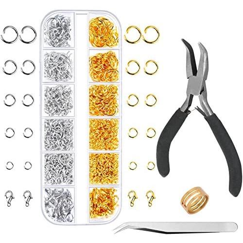 Anezus Jump Rings for Jewelry Making Supplies and Necklace Repair with Jump Ring Pliers and Open Jump Ring(1200Pcs Silver and Gold)Anezus Jump Rings for Jewelry Making Supplies and Necklace Repair wit Anezus Jump Rings for Jewelry Making Supplies and Necklace Repair with Jump Ring Pliers and Open Jump Ring(1200Pcs Silver and Gold)Anezus Jump Rings for Jewelry Making Supplies and Necklace Repair wit