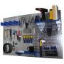 Wall Control Pegboard Organizer 4 ft. Metal Pegboard Standard Tool Storage Kit with Galvanized Toolboard and Blue Accessories Wall Control Pegboard Organizer 4 ft. Metal Pegboard Standard Tool Storage Kit with Galvanized Toolboard and Blue Accessories