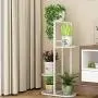 Metal 4 Tier 5 Potted Plant Stand Multiple Flower Pot Holder Shelves Planter Rack Storage Organizer Display for Indoor Garden Balcony, Overall Size: 33×17.5 Inch Metal 4 Tier 5 Potted Plant Stand Multiple Flower Pot Holder Shelves Planter Rack Storage Organizer Display for Indoor Garden Balcony, Overall Size: 33×17.5 Inch