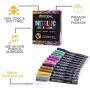 GOTIDEAL Metallic Liquid Chalk Markers, 12 Colors Premium Window Chalkboard Neon Pens, Painting and Drawing for Kids and Adults, Bistro & Restaurant, Wet Erase - Reversible Tip