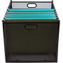 Hanging File Organizer Mesh Box - File Organizer Box Supports Letter Sized and Legal Sized Hanging Folders, Modern Black Metal Mesh Hanging File Crate, Collapsible File Organizer for Home or Office