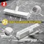 JIGA 2 Pack Floor Scrub Brush with Long Handle, Stiff Bristle Brush Scrubber, Cleaning Brush for Deck, Bathroom, Tub, Tile, Grout, Kitchen, Swimming Pool, Patio, Garages, Gray JIGA 2 Pack Floor Scrub Brush with Long Handle, Stiff Bristle Brush Scrubber, Cleaning Brush for Deck, Bathroom, Tub, Tile, Grout, Kitchen, Swimming Pool, Patio, Garages, Gray
