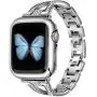 JSGJMY Bling Bands Compatible with Apple Watch Band 38mm 40mm 42mm 44mm Series 5/4/3/2/1 Women Diamond Rhinestone X-Link Metal Jewelry Bracelet(Silver, 38mm/40mm)