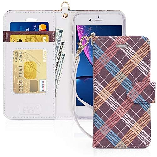 FYY Luxury PU Leather Wallet Case for iPhone 6/6s, [Kickstand Feature] Flip Phone Case Protective Shockproof Folio Cover with [Card Holder] [Wrist Strap] for Apple iPhone 6/6s 4.7'' Classic