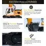DOUBLE E Remote Control Truck RC Excavator Toy 17 Channel 3 in 1 Claw Drill Metal Shovel Real Hydraulic Electric RC Construction Vehicle with Working Lights