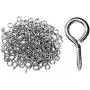 100pcs Screw Eye,1 inch Lag Eyebolts Thread Eye Screws, Silver Plated Metal Eye Shape Screw Hooks Self-Tapping Screws Hooks Ring 100pcs Screw Eye,1 inch Lag Eyebolts Thread Eye Screws, Silver Plated Metal Eye Shape Screw Hooks Self-Tapping Screws Hooks Ring