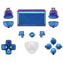 eXtremeRate D-pad R1 L1 R2 L2 Trigger Touchpad Action Home Share Options Buttons, Chameleon Purple Blue Full Set Buttons Repair Kits with Tools for Playstation 4 PS4 Slim PS4 Pro CUH-ZCT2 Controller