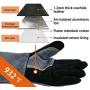 WZQH 16 Inches,932℉,Leather Forge Welding Gloves, with Kevlar Stitching Heat/Fire Resistant,Mitts for BBQ,Oven,Grill,Fireplace,Tig,Mig,Baking,Furnace,Stove,Pot Holder,Animal Handling Glove.Black-Gray