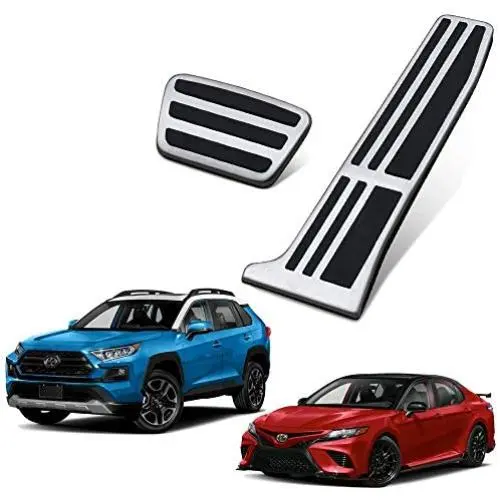 For Toyota Camry Rav4 Lexus ES300 ES350 LS5 Accessories 2018-2020 Aluminum Automatic Transmission Non-Slip Metal Rubber Brake Foot Car Gas Pedal Cover Set Kit 2pcs For Toyota Camry Rav4 Lexus ES300 ES350 LS5 Accessories 2018-2020 Aluminum Automatic Transmission Non-Slip Metal Rubber Brake Foot Car Gas Pedal Cover Set Kit 2pcs