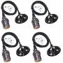 Swpeet 4 Pcs Vintage Edison Light Socket Screw Bulbs Light Lamp Holder With Wire, E26 / E27 Base Adjustable Black Wire for Kitchens, Dining Rooms, Bars and Restaurants