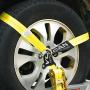 VULCAN Car Tie Downs with Chain Anchors - Lasso Style - 2 Inch x 96 Inch, 4 Pack - Classic Yellow - 3,300 Pound Safe Working Load