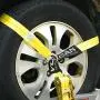 VULCAN Car Tie Downs with Chain Anchors - Lasso Style - 2 Inch x 96 Inch, 4 Pack - Classic Yellow - 3,300 Pound Safe Working Load VULCAN Car Tie Downs with Chain Anchors - Lasso Style - 2 Inch x 96 Inch, 4 Pack - Classic Yellow - 3,300 Pound Safe Working Load