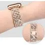 Goton Band Compatible with Apple Watch Band 44mm 42mm , Women Beads Link Crystal Bling Stainless Metal Replacement Strap for iWatch Band Series SE 6 5 4 3 2 1 (Rosegold, 44mm 42mm)