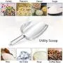 Ice Scoop Set, P&P CHEF 3-Pieces Stainless Steel Metal Food Scoop, Utility for Candy/Ice Cube/Dry Food/Flour/Popcorn, 5/8/12 Ounce