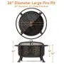 KINGSO 36'' Fire Pit Outdoor Large Steel Wood Burning Fire Pits Bowl BBQ Grill Firepit for Outside with Spark Screen Cooking Grid Poker for Backyard Garden Camping Bonfire Patio, Oil Rubbed Bronze