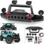 Metal Front Bumper w/ 2 Led Light for 1/10 RC Crawler TRX-4 Sport TF2 Metal Front Bumper w/ 2 Led Light for 1/10 RC Crawler TRX-4 Sport TF2