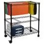 Oceanstar 2-Tier Metal Rolling File Cart, Black