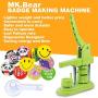 MK.Bear Installation-Free Button Badge Maker Machine 32mm (1¼ in) DIY Gift, Pin Button Maker Press Badge Punch Press with Free 500pcs Button Parts & 100pcs Pictures &Adjustable Circle Cutter(Green)