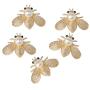 Prettyia 11 Pieces Metal Bees Alloy Flatback Craft Sewing Buttons Pearl Embellishment for Garment Bags Shoes Applique Decorations DIY Scrapbooking Card Making