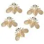 Prettyia 11 Pieces Metal Bees Alloy Flatback Craft Sewing Buttons Pearl Embellishment for Garment Bags Shoes Applique Decorations DIY Scrapbooking Card Making