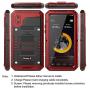 Beasyjoy iPhone X iPhone 10 Metal Case Heavy Duty Aluminum Cover Waterproof with Screen Full Body Protector Shockproof Tough Rugged Durable Military Grade for Sports Red