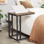 VASAGLE Industrial Side Table, End Table for Coffee Laptop Tablet, Mobile Table with Rolling Casters, Steel Frame, for Living Room, Bedroom, Hazelnut Brown and Black ULNT050B03